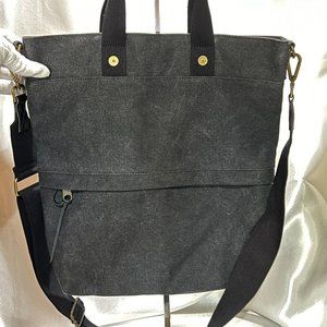 FEED Canvas Go To Tote Bag  Dark Gray and Black